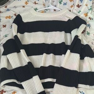Striped Black and White Women's Sweater